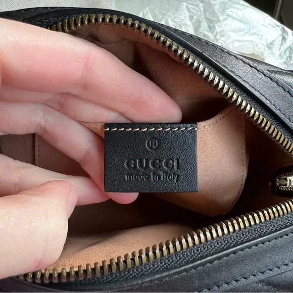 Gucci Calfskin Matelasse GG Marmont Cosmetic Case Black - Picture 10 of 11